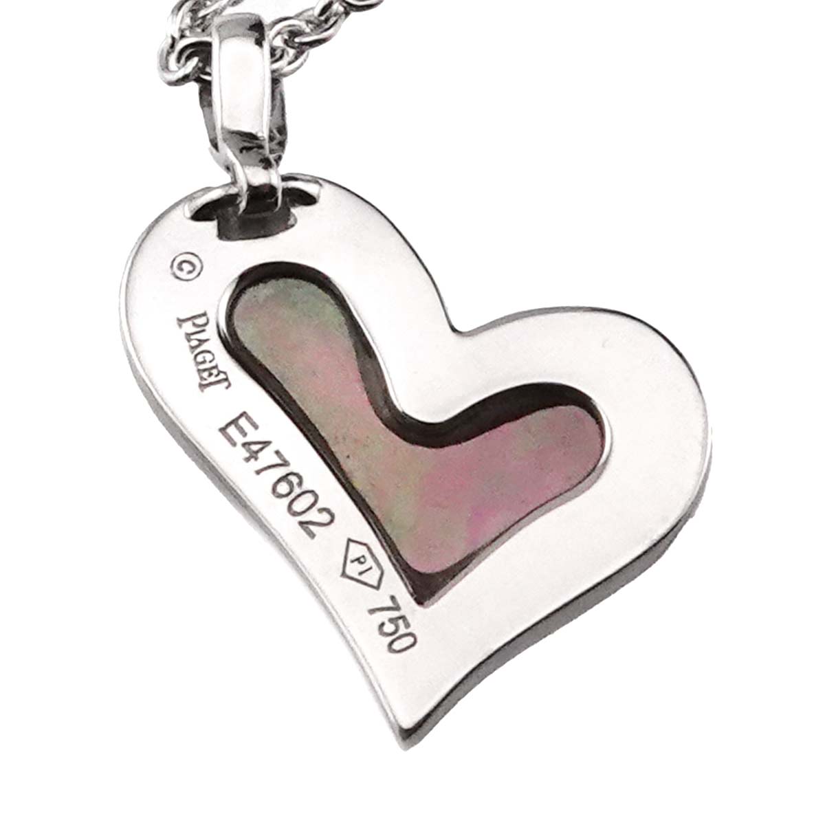 Lime Light Heart Diamond MOP Necklace 18K WG 750