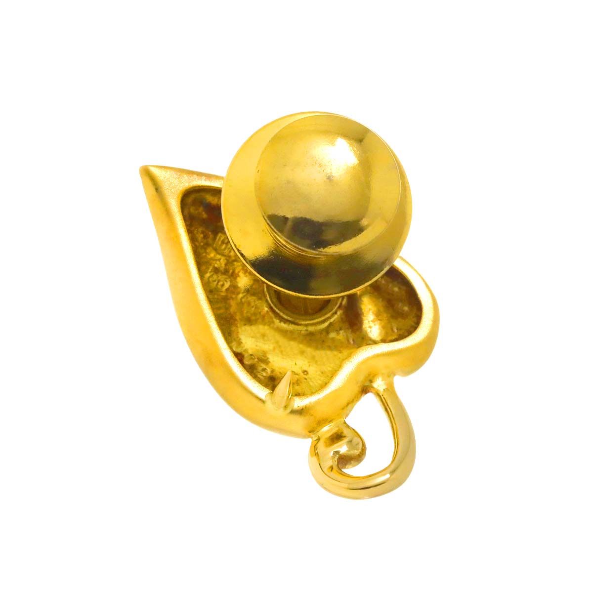 Diamond 0.02ct Ladybug Brooch 18K YG 750 Enamel