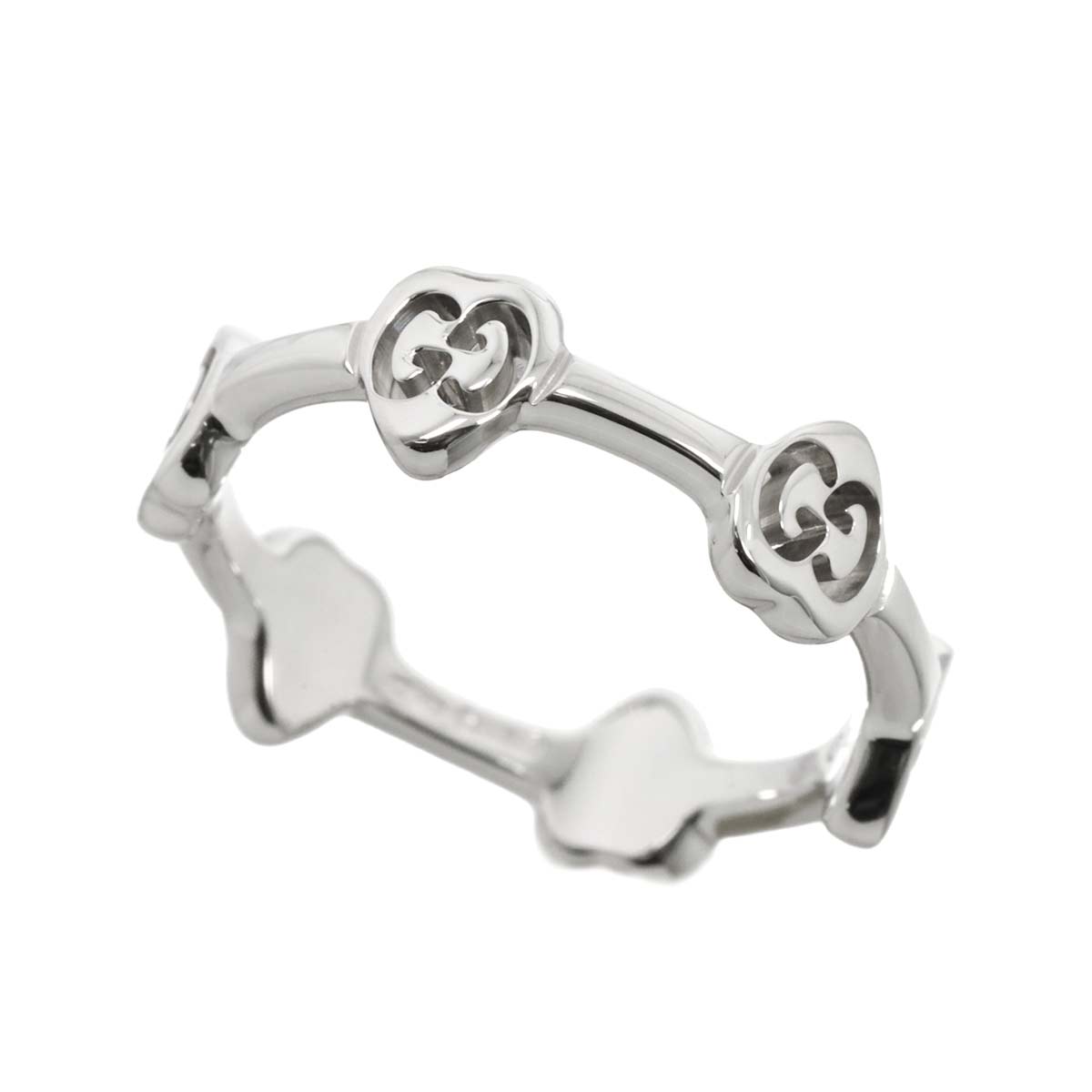 Icon Heart Ring 18K WG White Gold 750 Size8 4.5(US)
