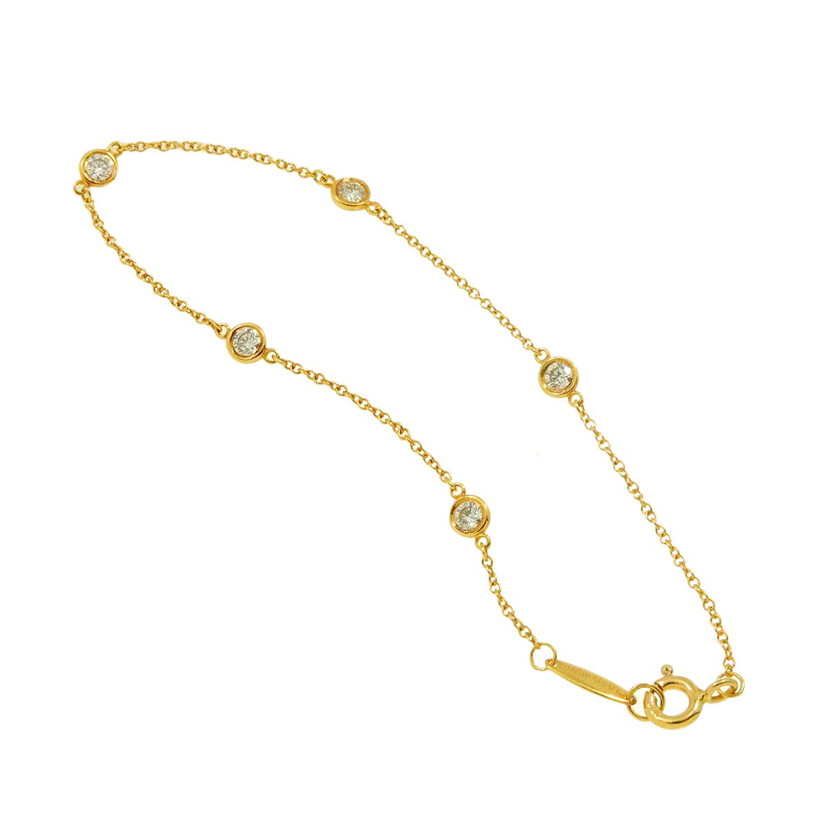 By The Yard Diamond 5P Bracelet 18K Yellow Gold 750
