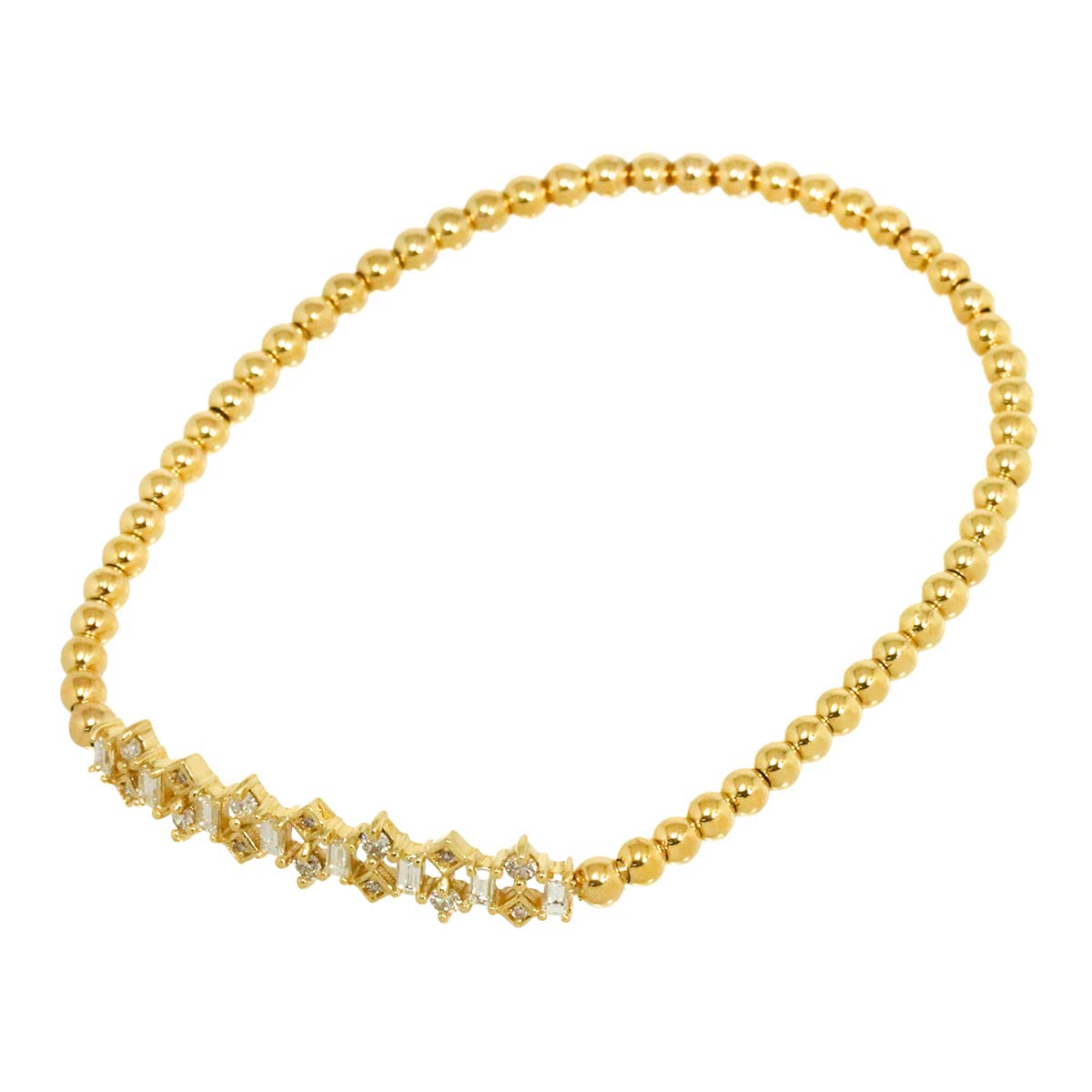 Diamond 0.47ct Bracelet 18K K18 YG Yellow Gold 750