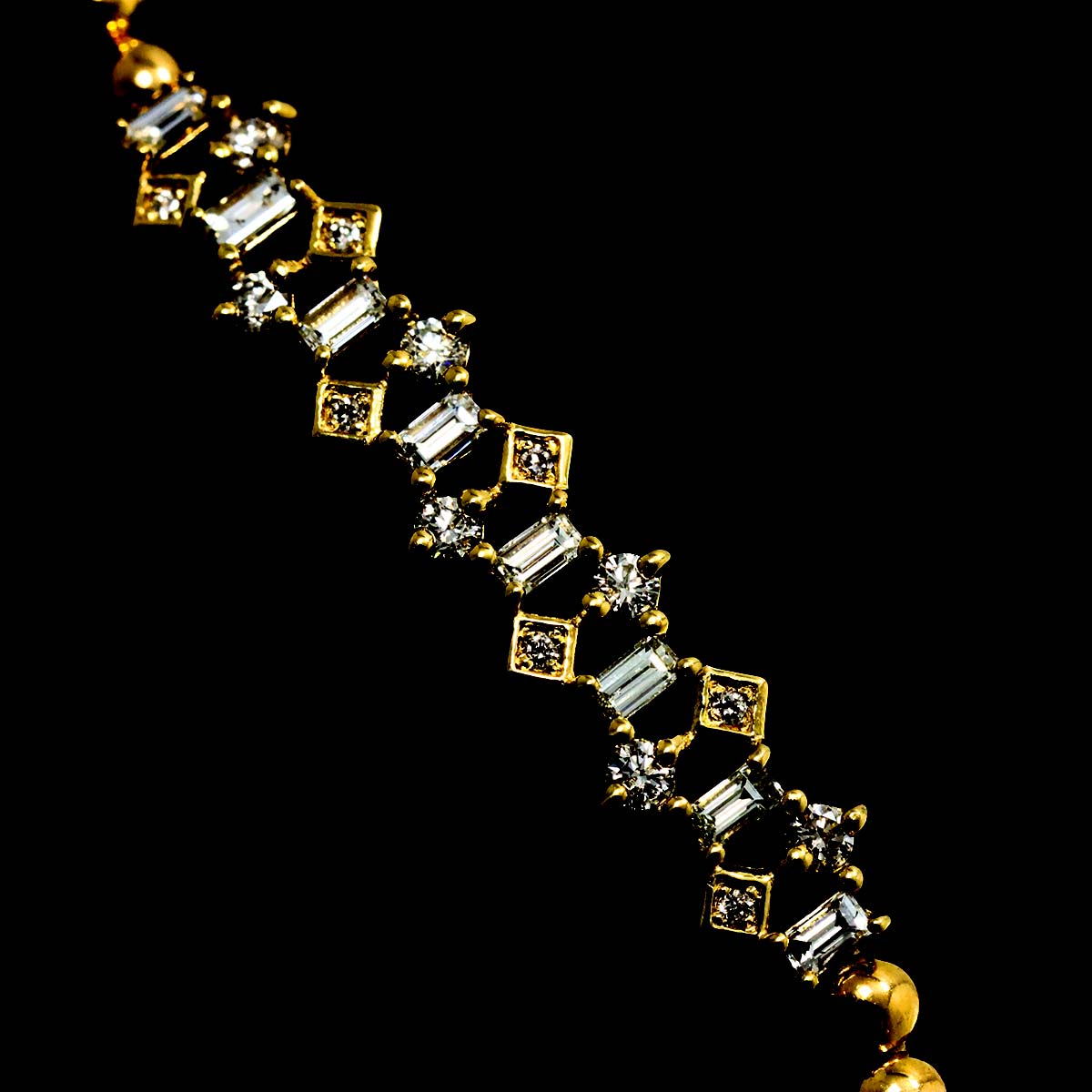 Diamond 0.47ct Bracelet 18K K18 YG Yellow Gold 750
