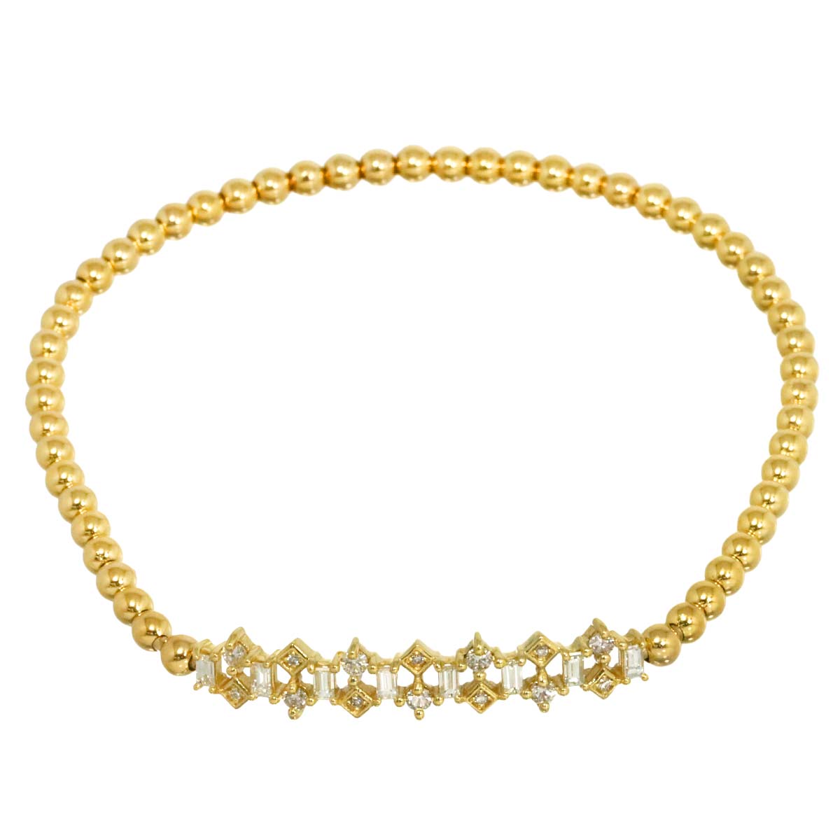 Diamond 0.47ct Bracelet 18K K18 YG Yellow Gold 750