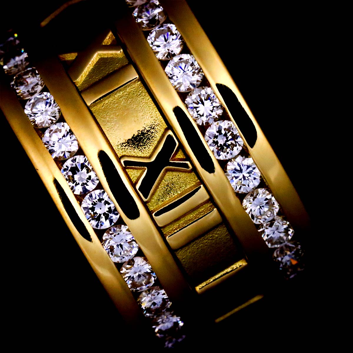 Atlas Wide Ring Diamond 18K YG 750 Size6.25-6.5(US)