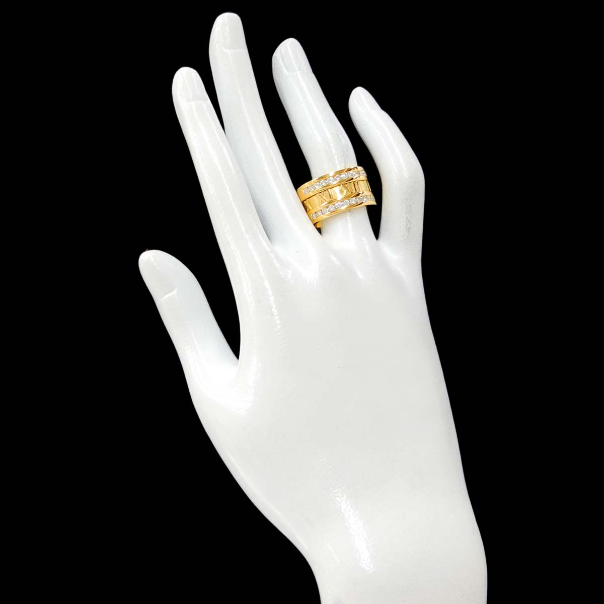 Atlas Wide Ring Diamond 18K YG 750 Size6.25-6.5(US)