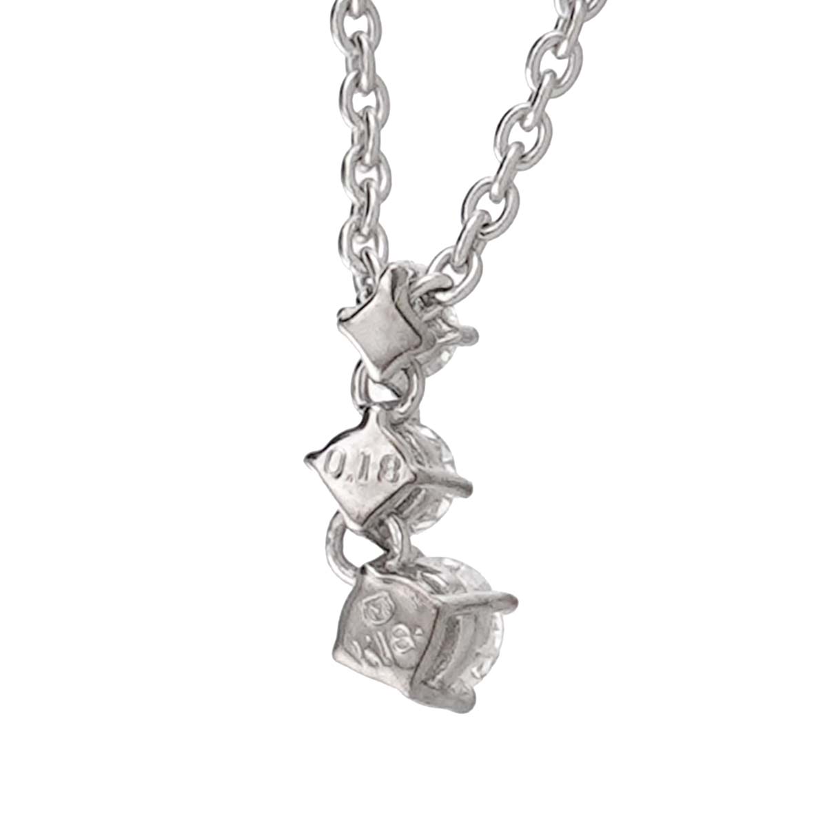 Diamond 0.18ct Necklace 18K White Gold 750