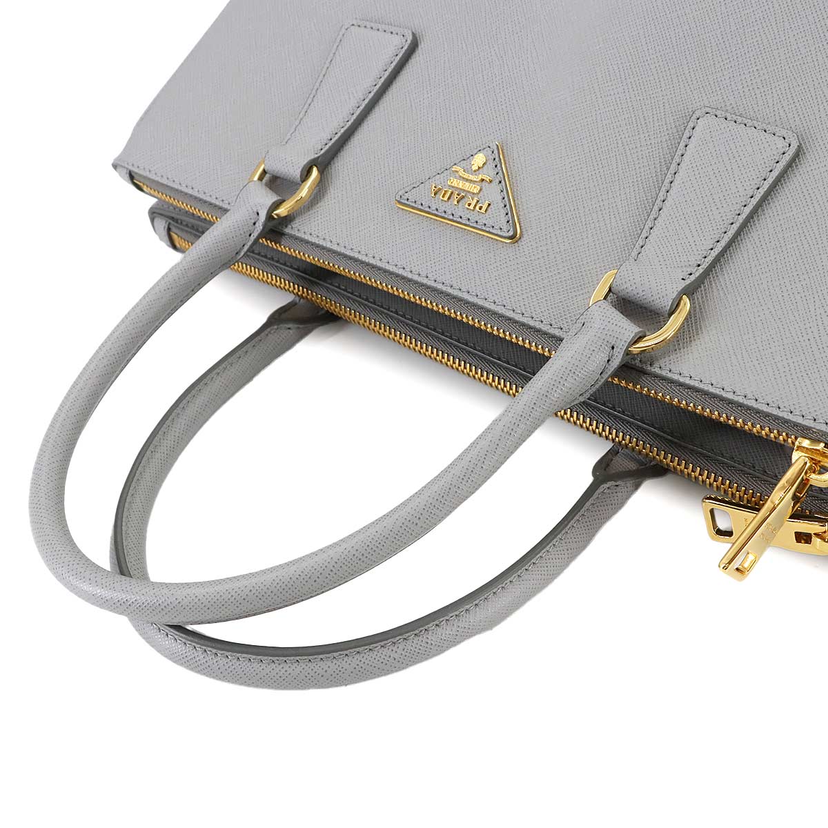 Galleria Large Hand Shoulder Bag Saffiano Leather Gray 1BA274
