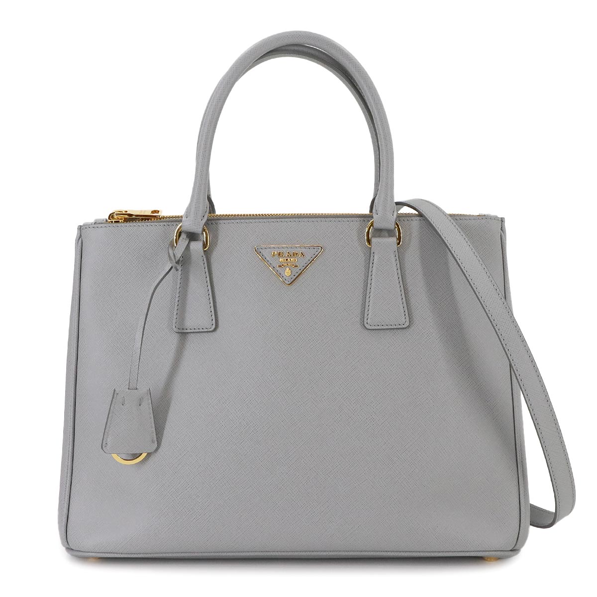 Galleria Large Hand Shoulder Bag Saffiano Leather Gray 1BA274