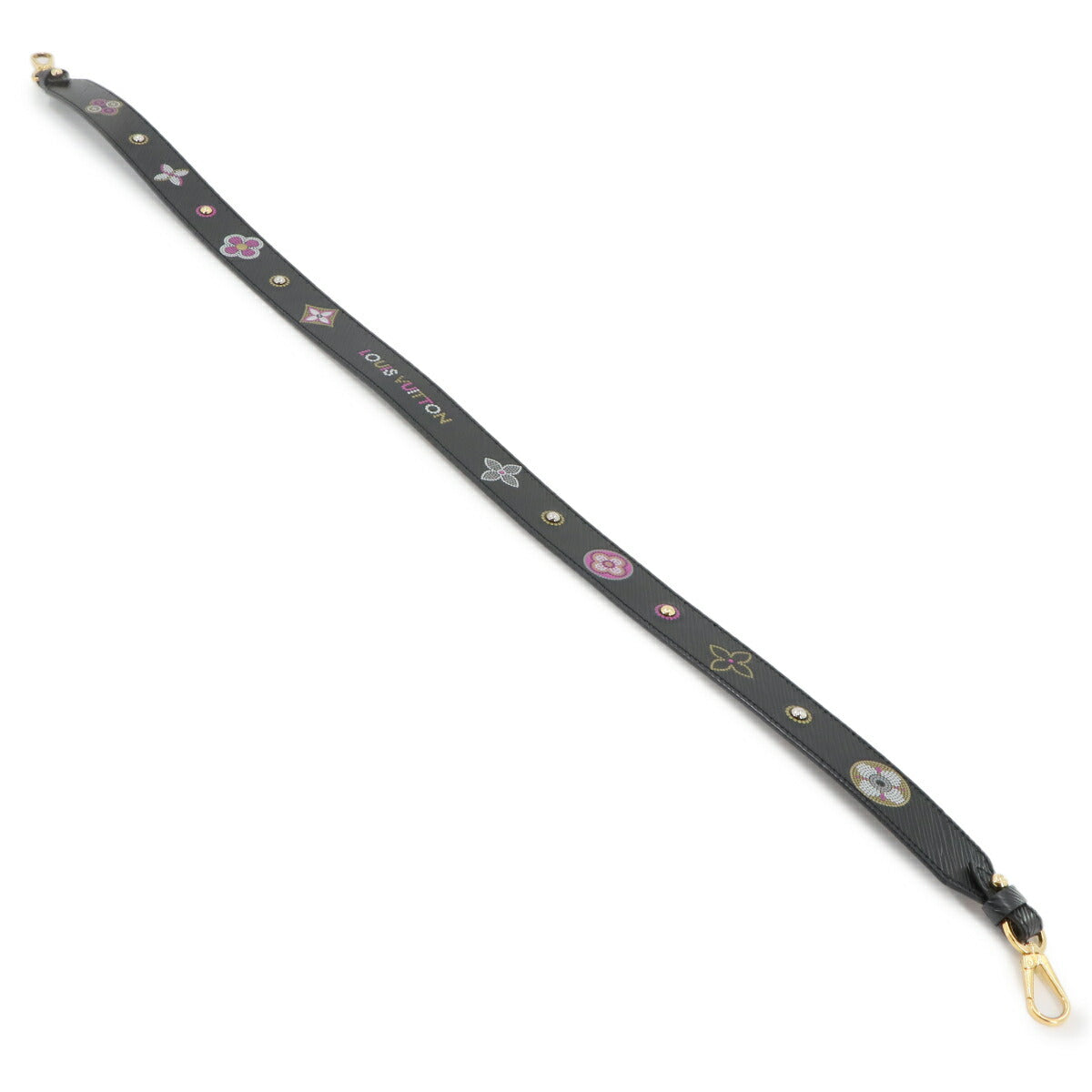Epi Shoulder Strap Leather Black Monogram flower