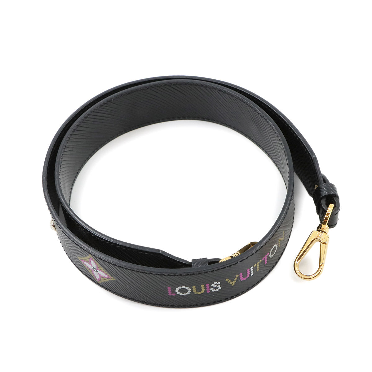 Epi Shoulder Strap Leather Black Monogram flower