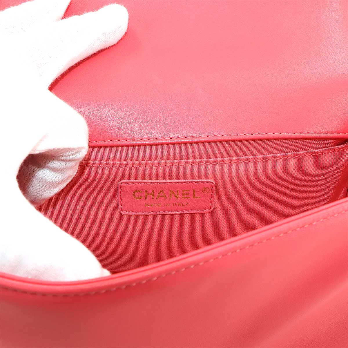 BOY CHANEL Chain Shoulder Bag Leather Pink A67086 Chevron