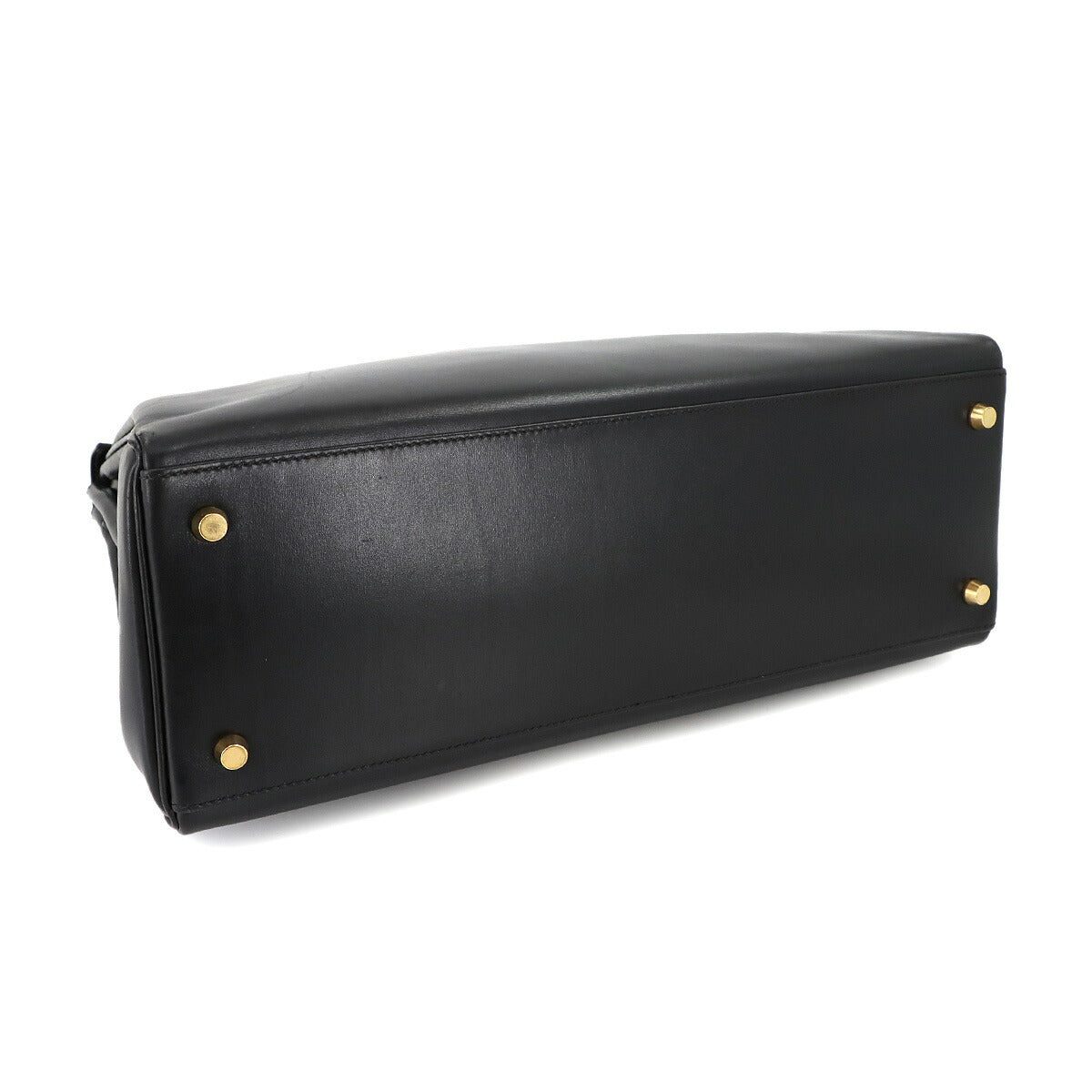 Kelly 35 Box Calf Leather Black Hand Shoulder Bag Purse