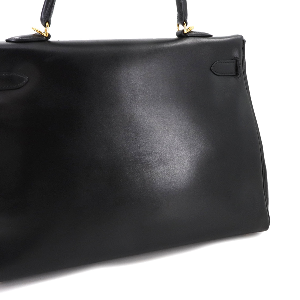 Kelly 35 Box Calf Leather Black Hand Shoulder Bag Purse