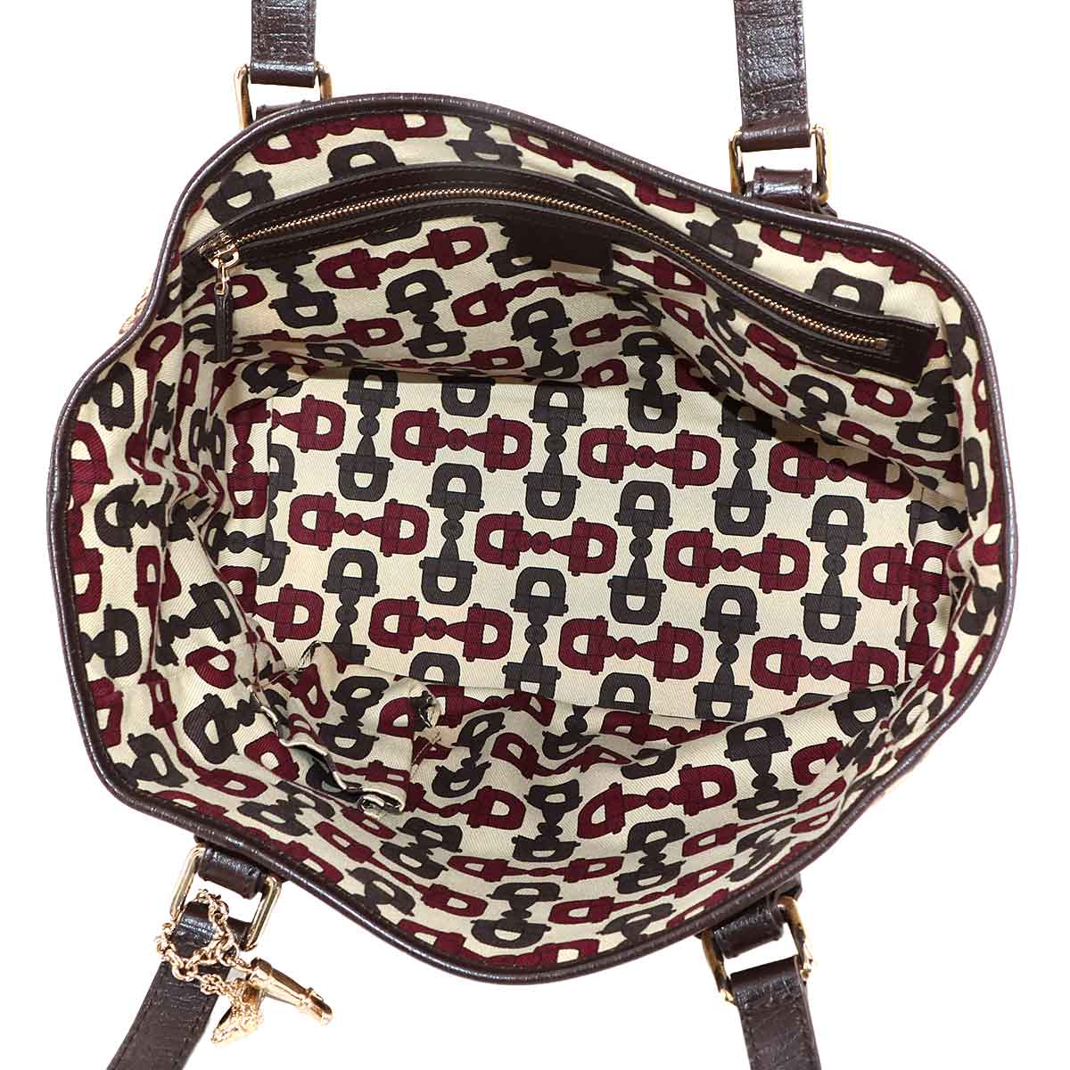 GG Canvas Sherry Line Tote Bag Leather Beige Brown 137396