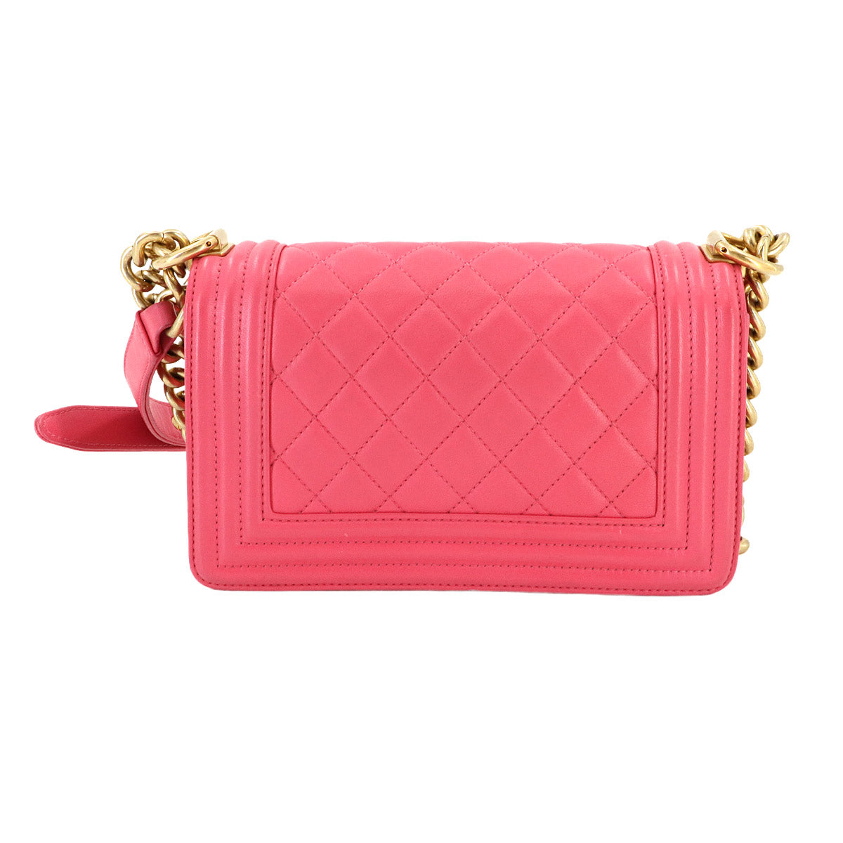 BOY CHANEL Small Chain Shoulder Bag Leather Pink A67085 Purse