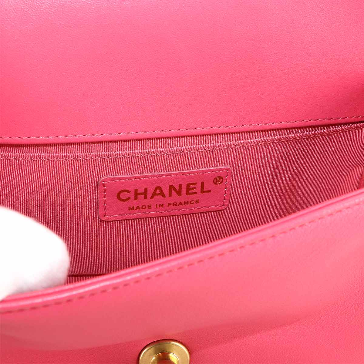 BOY CHANEL Small Chain Shoulder Bag Leather Pink A67085 Purse