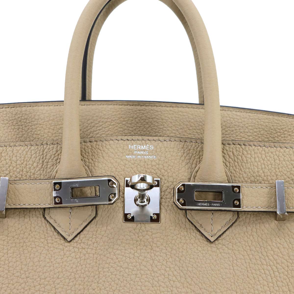 Birkin 25 Veau Togo Trench Hand Bag Purse Beige