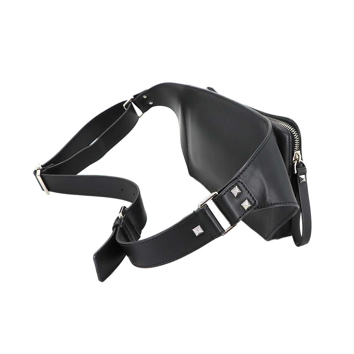VLTN Belt Bag Body Waist Bag Leather Black White