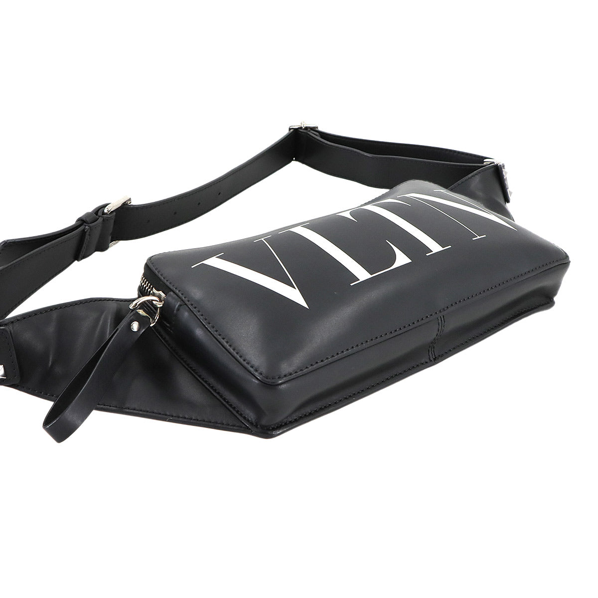 VLTN Belt Bag Body Waist Bag Leather Black White