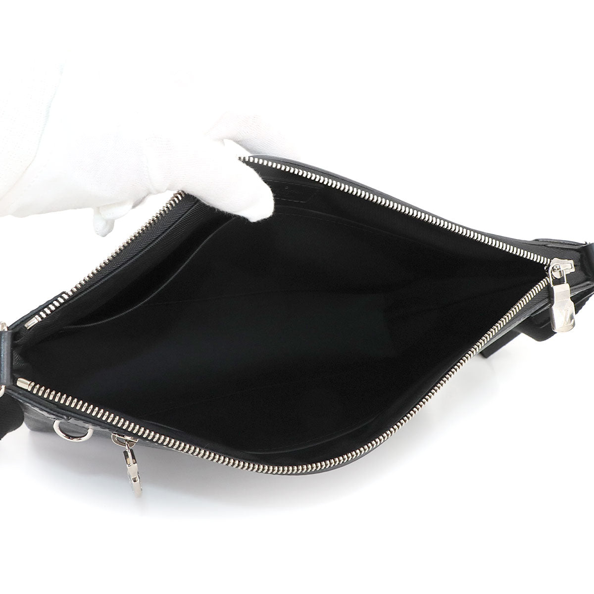 Damier Graphite Mick PM NM Shoulder Bag Black Gray N40003