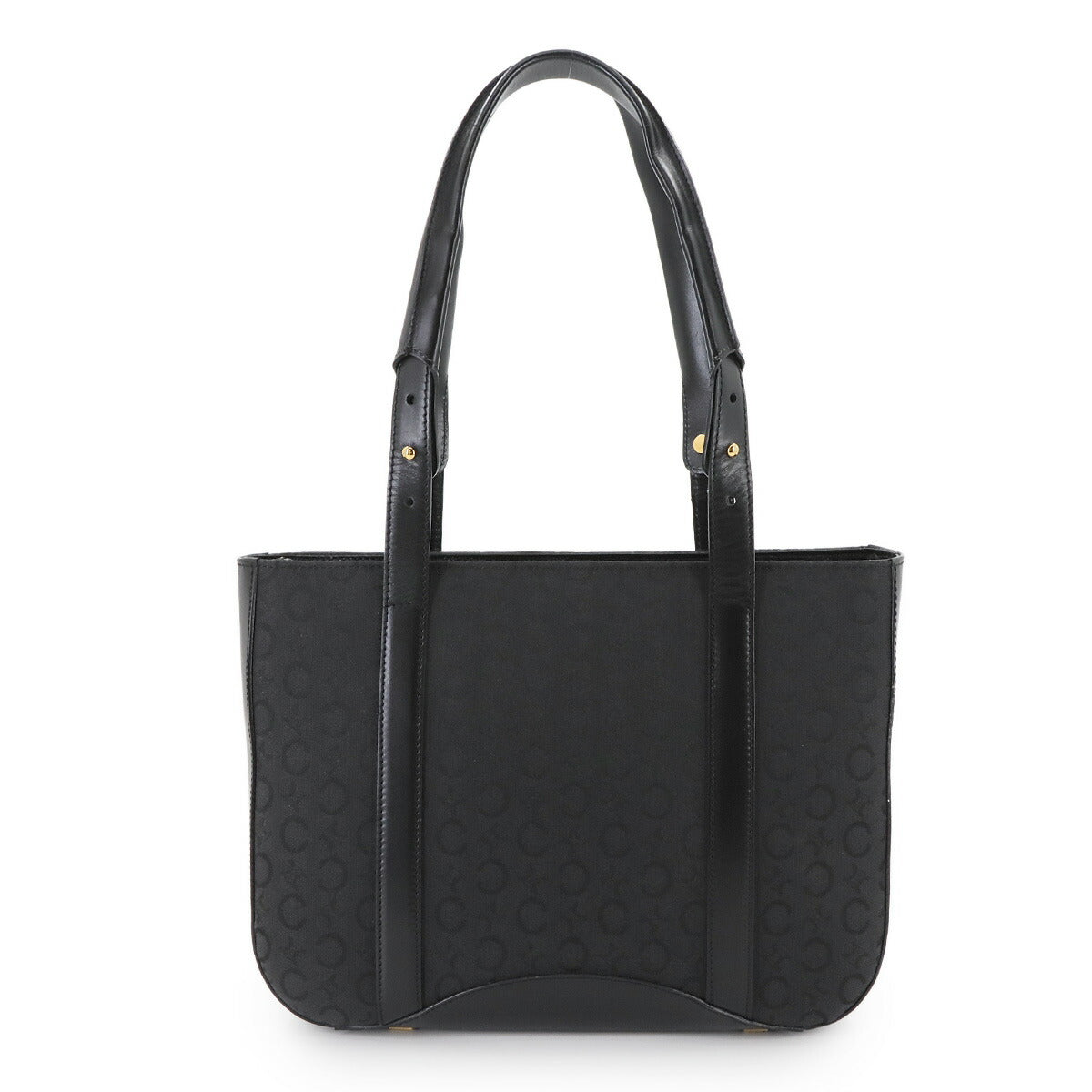 Macadam C Logos Tote Bag Canvas Leather Black Purse