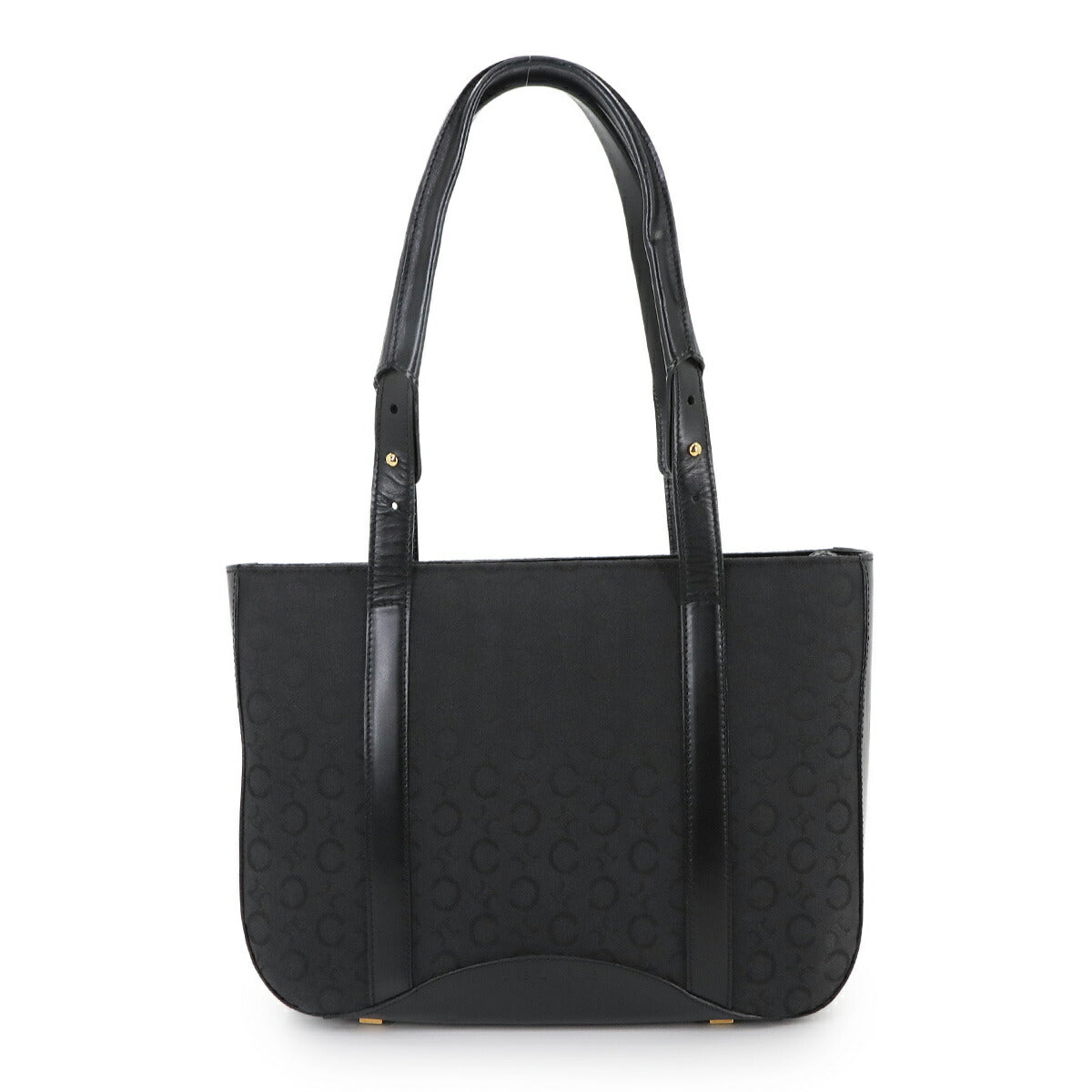 Macadam C Logos Tote Bag Canvas Leather Black Purse