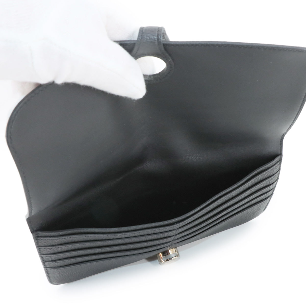 Dogon Long Wallet Togo Black Purse