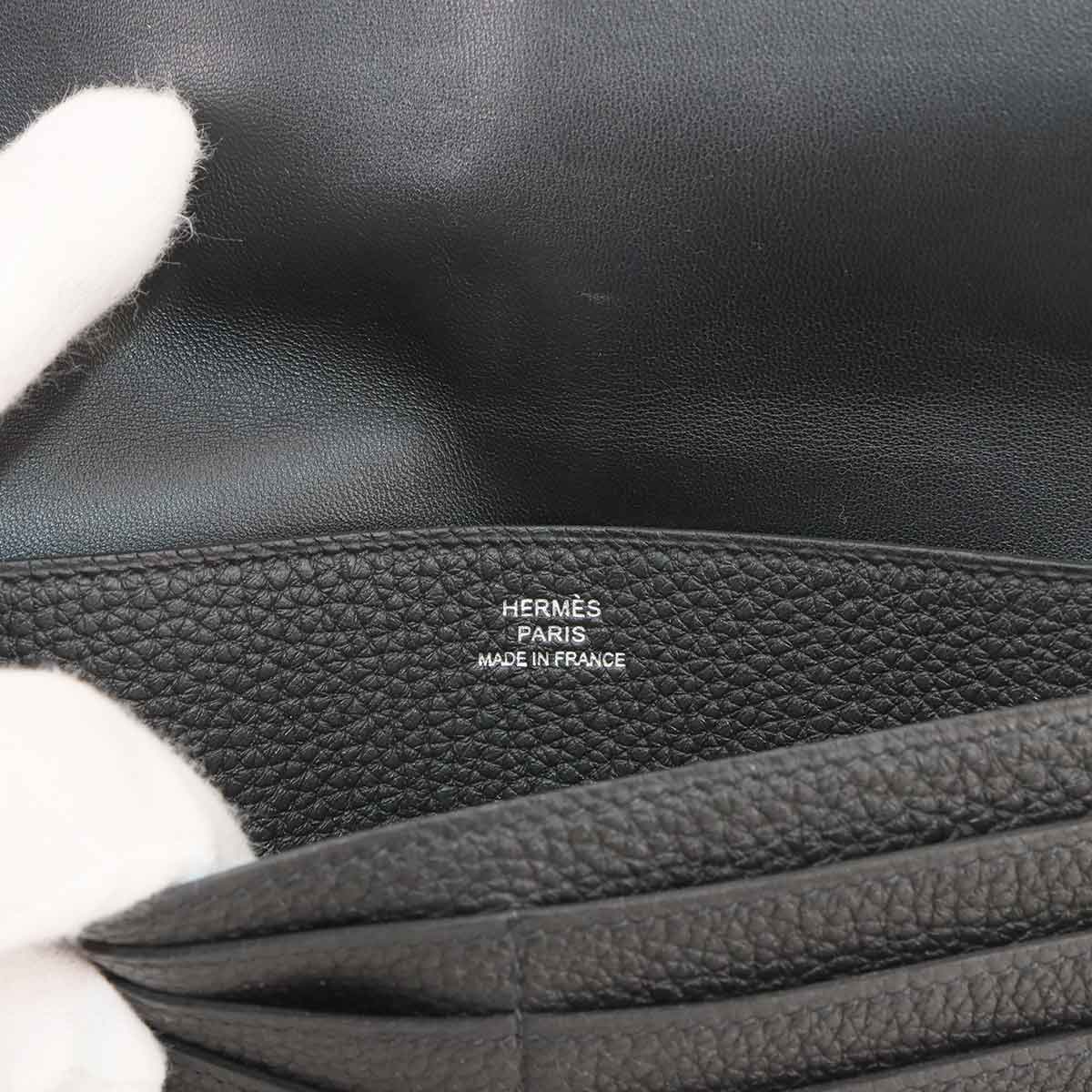 Dogon Long Wallet Togo Black Purse