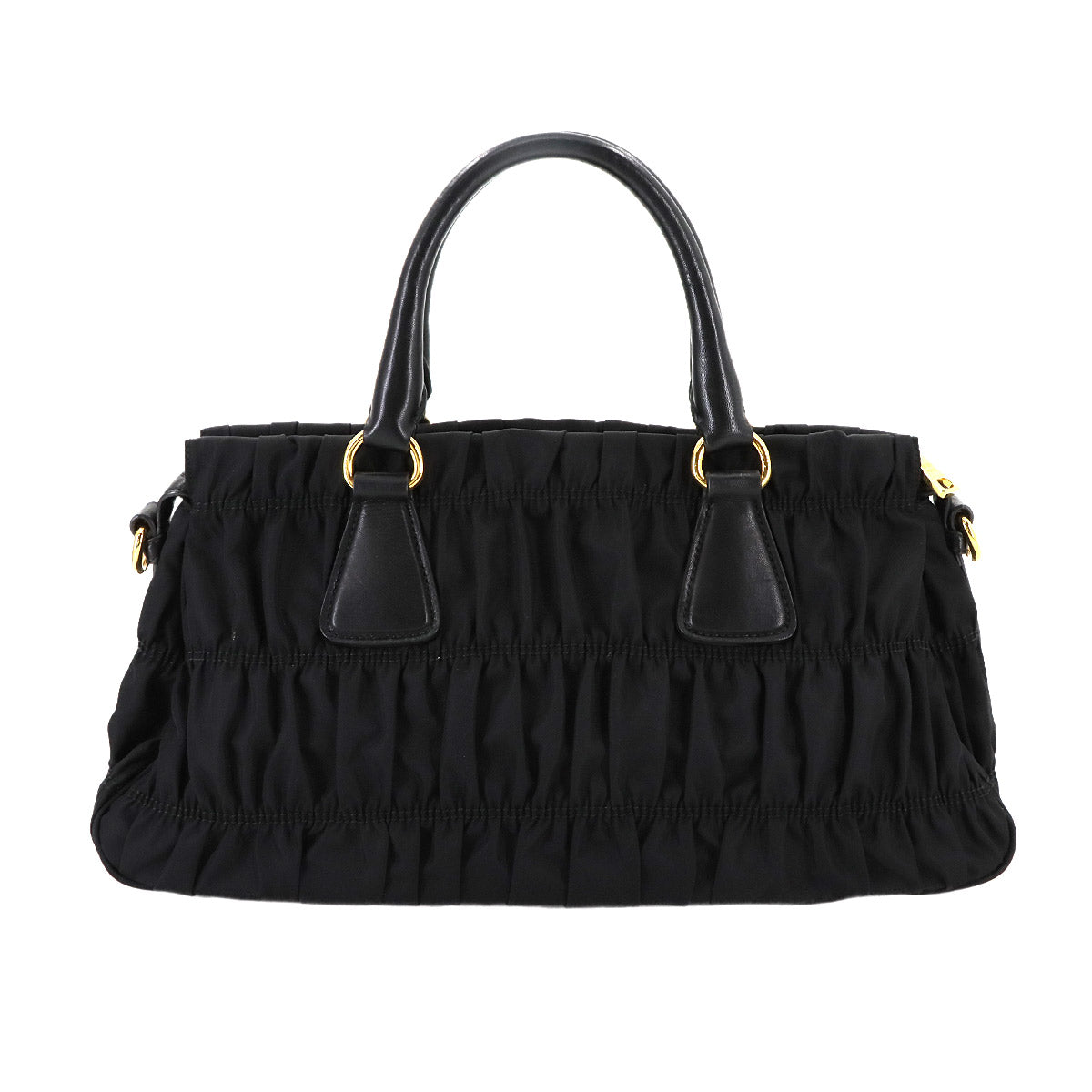 2way Hand Shoulder Bag Nylon Leather Nero Black B1407M