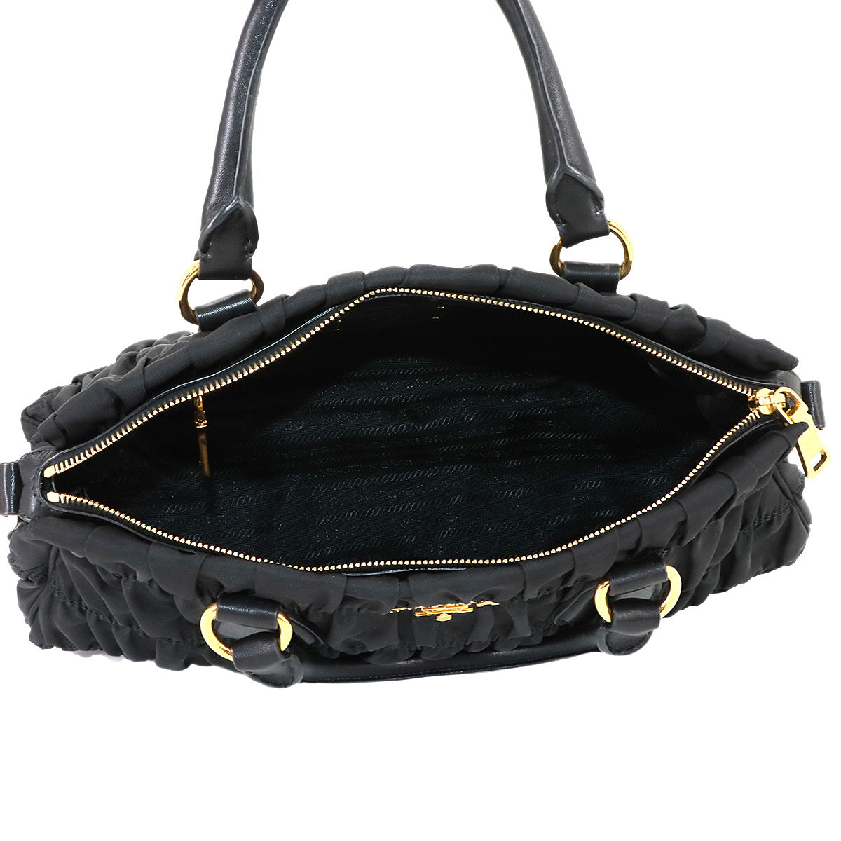 2way Hand Shoulder Bag Nylon Leather Nero Black B1407M