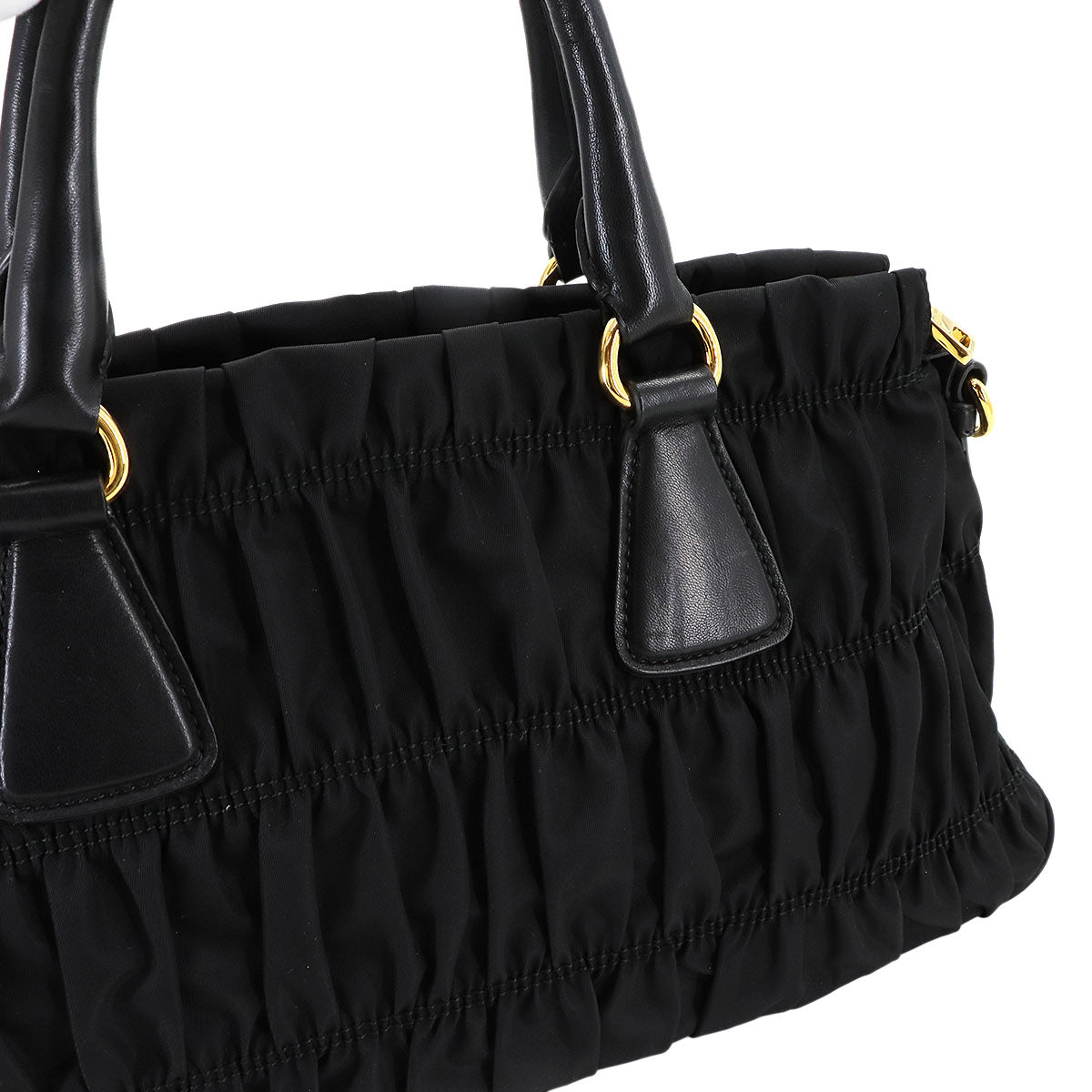 2way Hand Shoulder Bag Nylon Leather Nero Black B1407M