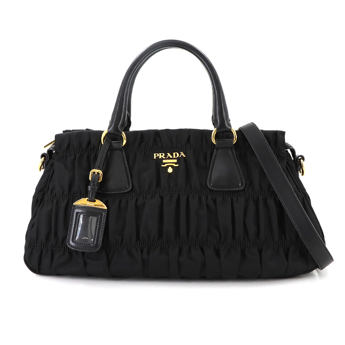 2way Hand Shoulder Bag Nylon Leather Nero Black B1407M