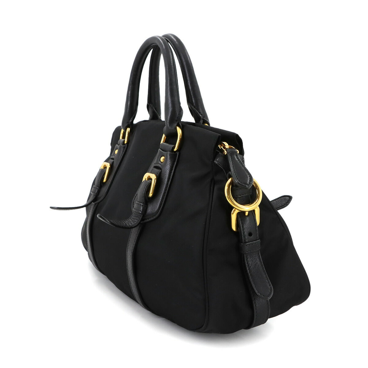2way Hand Shoulder Bag Nylon Leather Nero Black BN1827