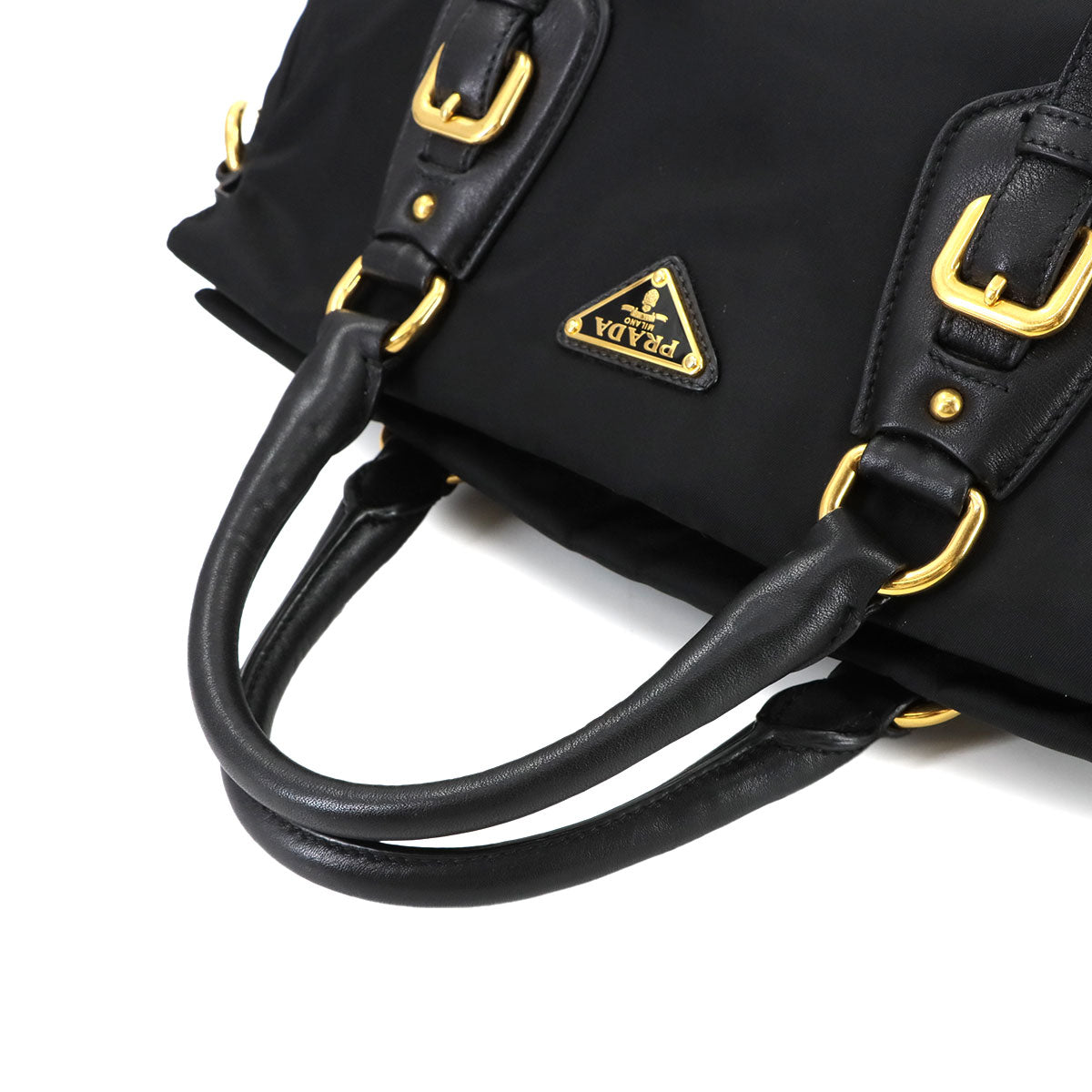 2way Hand Shoulder Bag Nylon Leather Nero Black BN1827