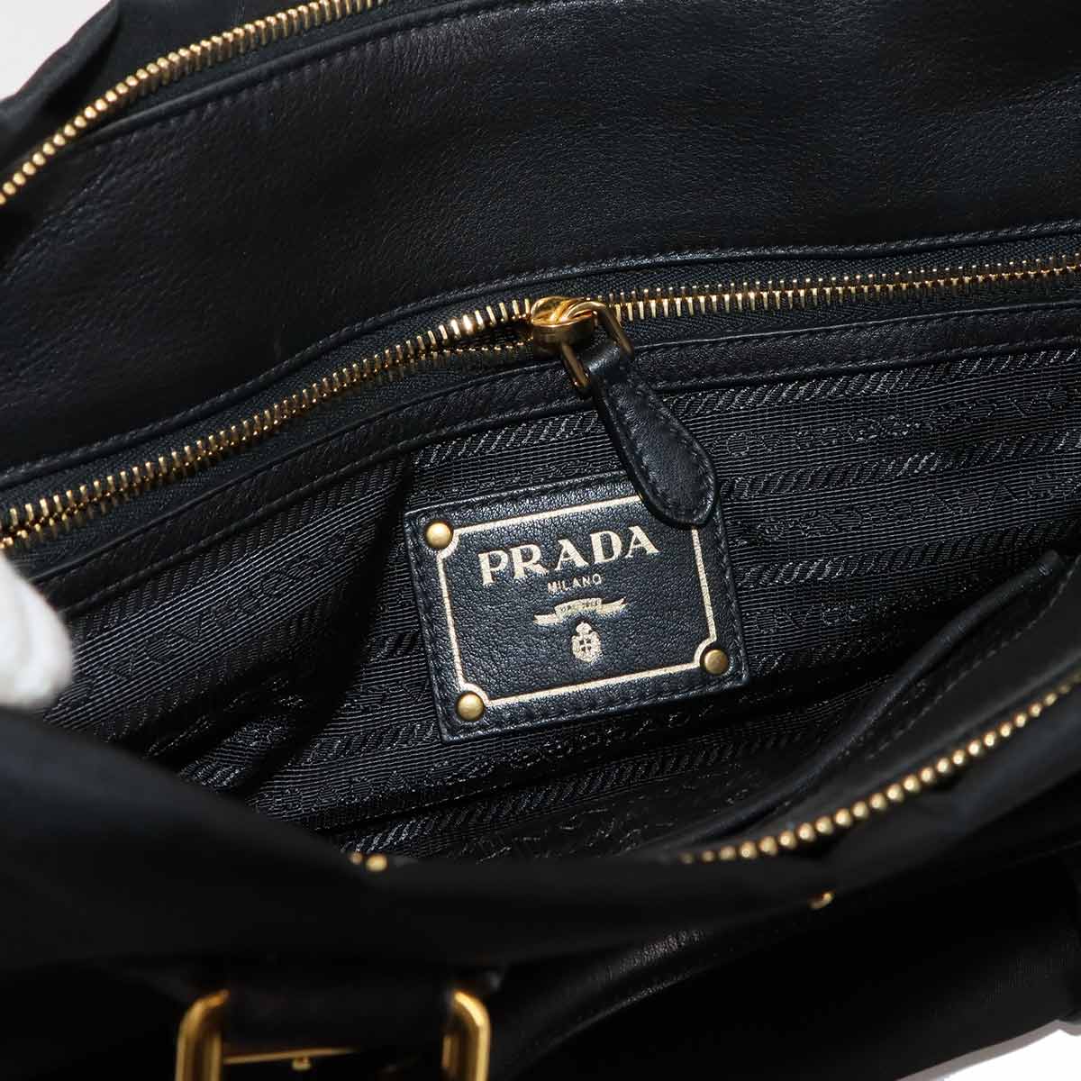 2way Hand Shoulder Bag Nylon Leather Nero Black BN1827