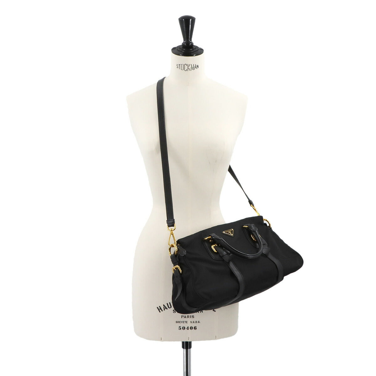 2way Hand Shoulder Bag Nylon Leather Nero Black BN1827