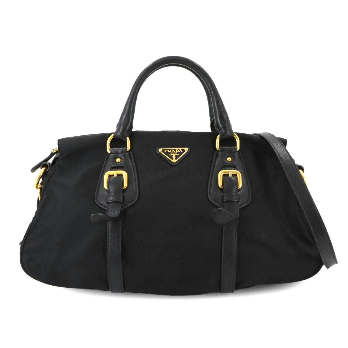 2way Hand Shoulder Bag Nylon Leather Nero Black BN1827
