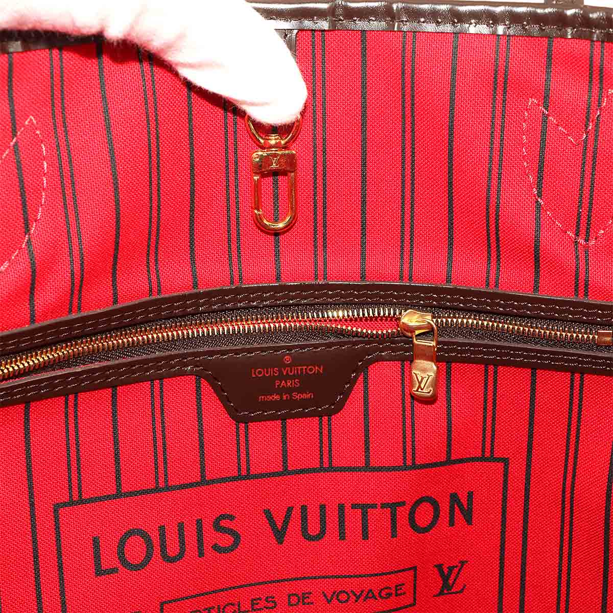 Damier Neverfull MM Tote Bag Ebene Cerise N41358 Purse