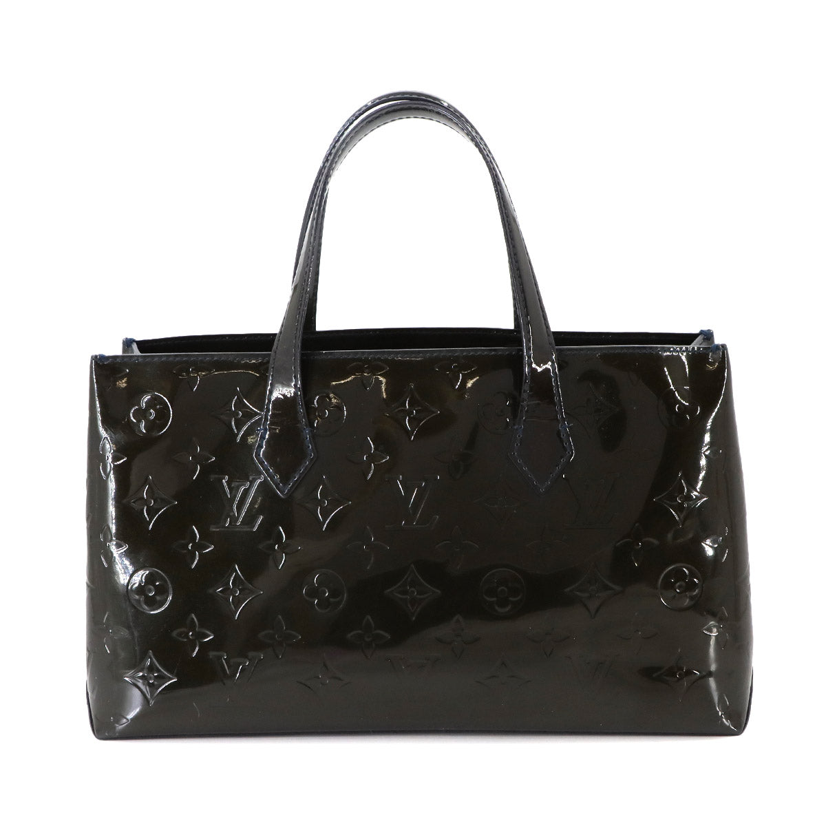 Monogram Vernis Wilshire PM Hand Bag Leather Navy M91451