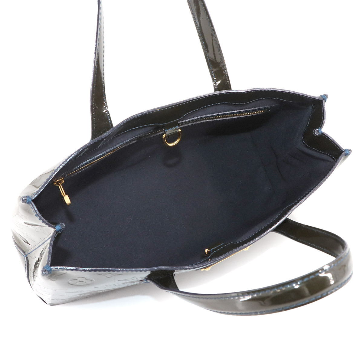 Monogram Vernis Wilshire PM Hand Bag Leather Navy M91451