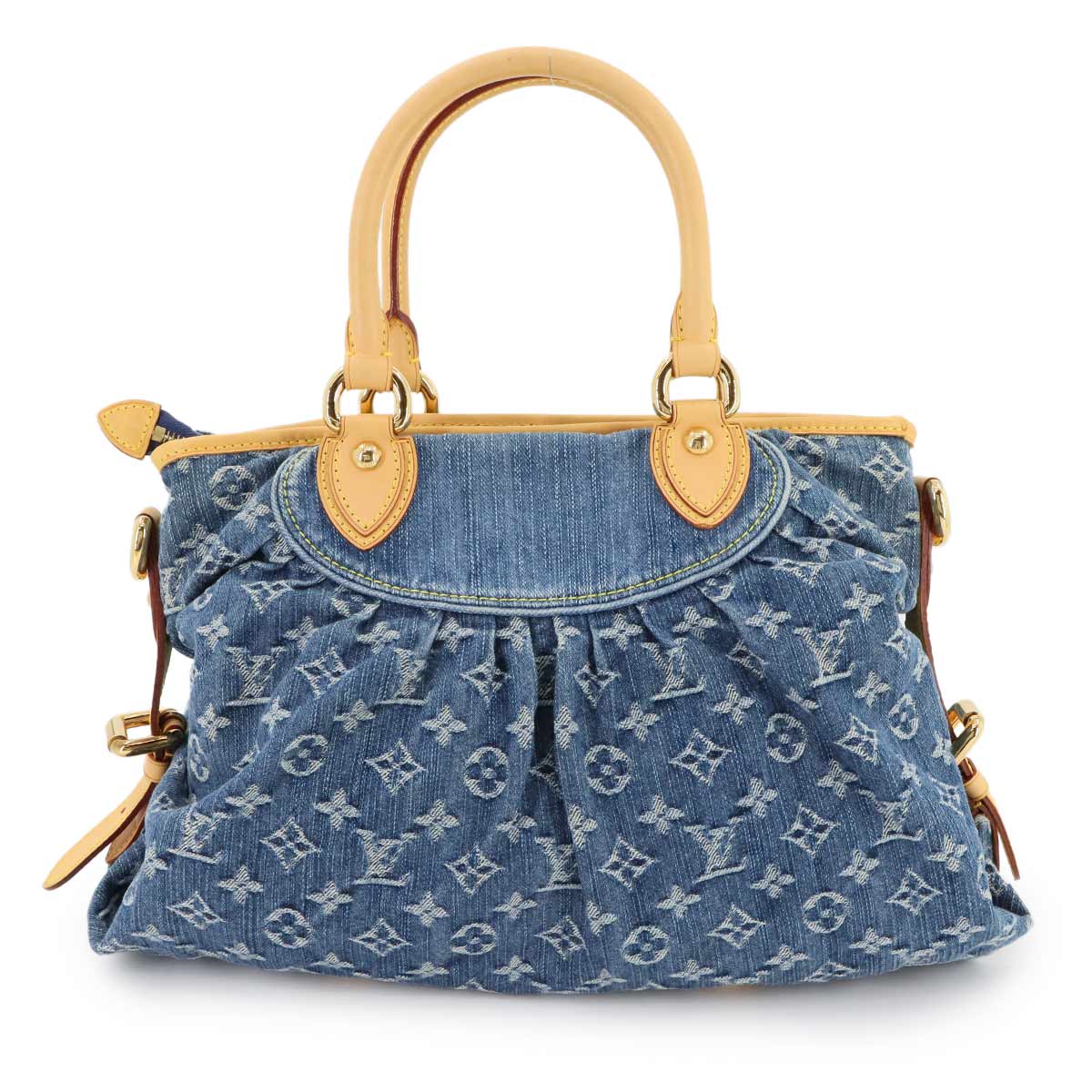 Monogram Denim Neo Cabby MM Hand Shoulder Bag Blue M95349