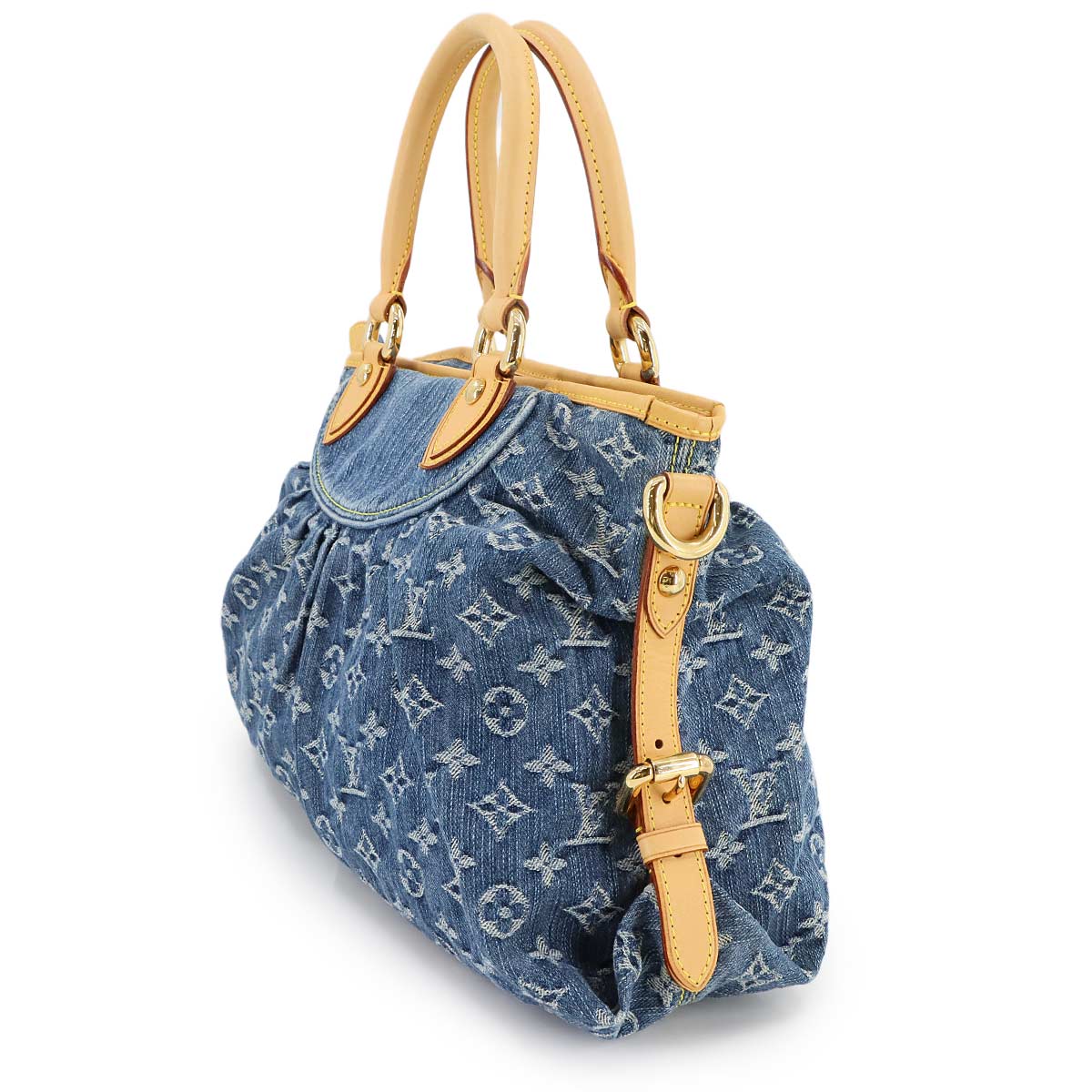Monogram Denim Neo Cabby MM Hand Shoulder Bag Blue M95349