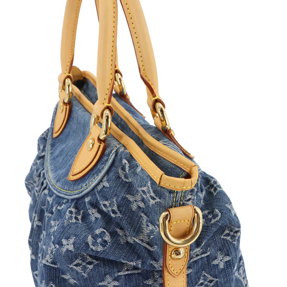 Monogram Denim Neo Cabby MM Hand Shoulder Bag Blue M95349