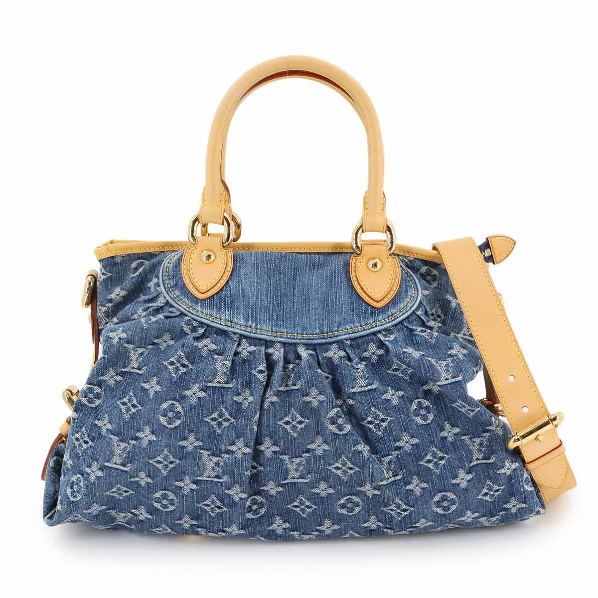 Monogram Denim Neo Cabby MM Hand Shoulder Bag Blue M95349