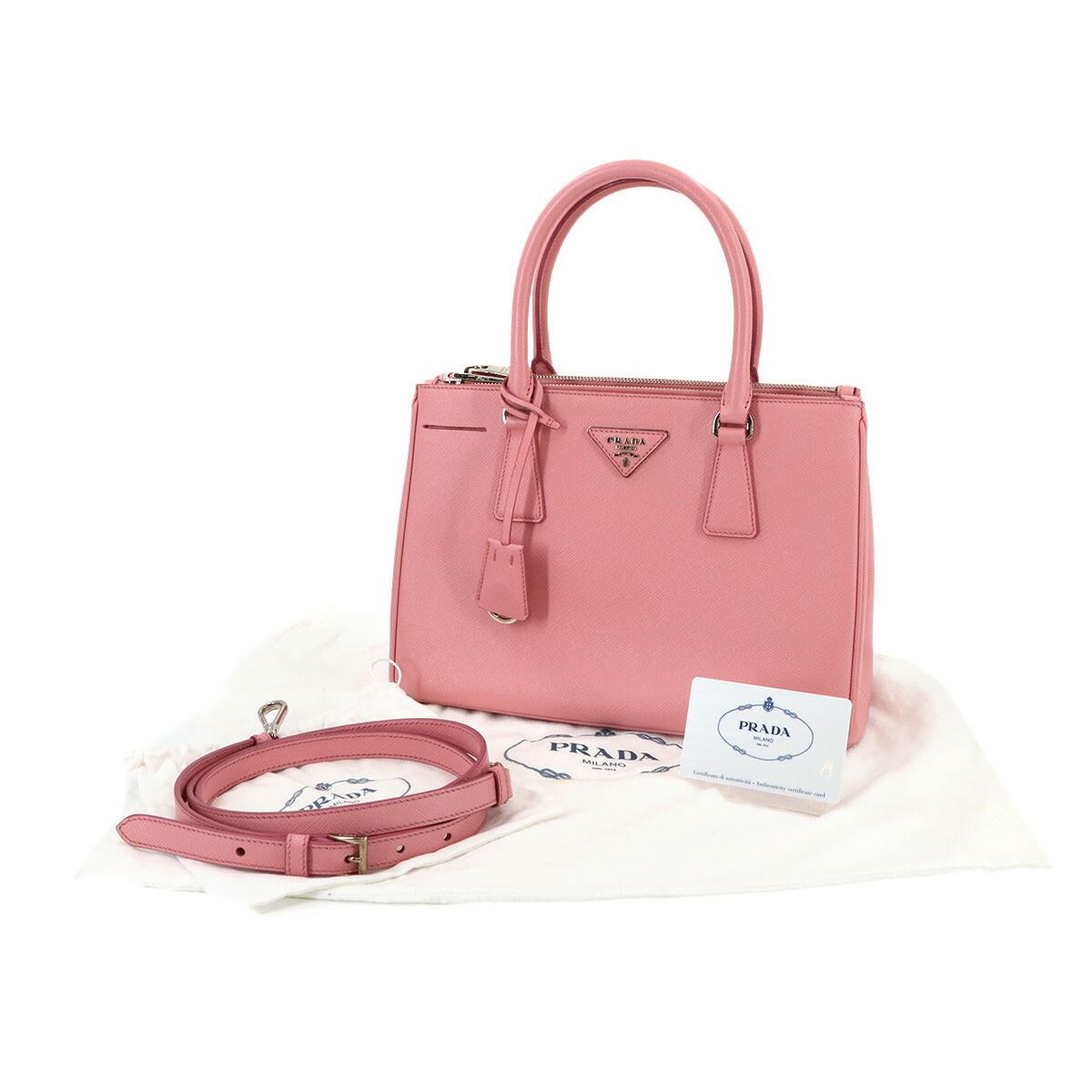 Galleria Medium Hand Shoulder Bag Saffiano Leather Pink 1BA863