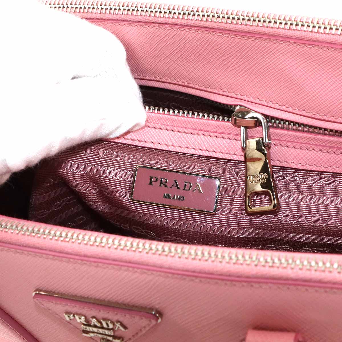 Galleria Medium Hand Shoulder Bag Saffiano Leather Pink 1BA863