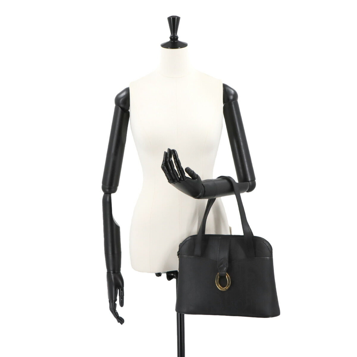 Trotter Hand Bag PVC Leather Black Purse