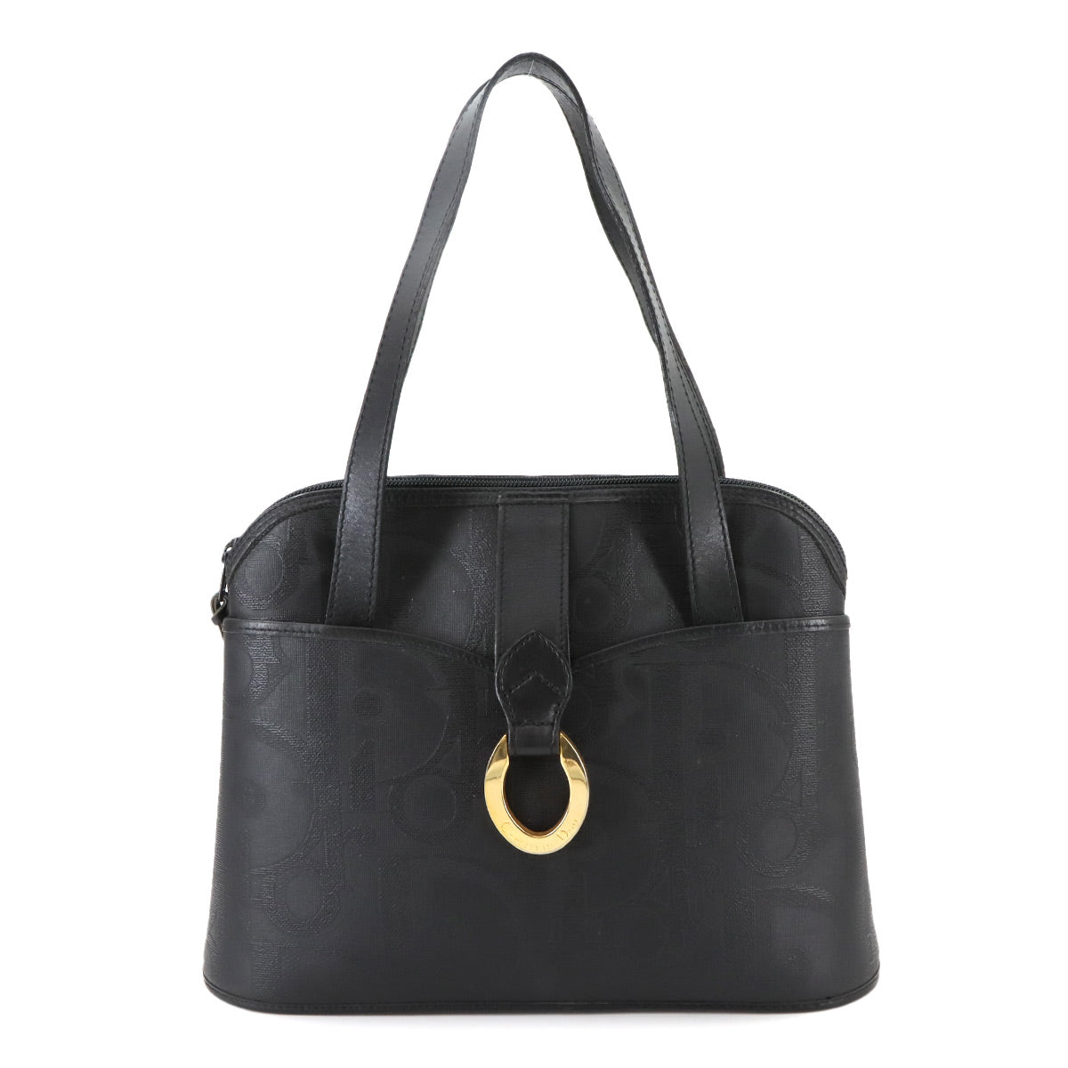 Trotter Hand Bag PVC Leather Black Purse