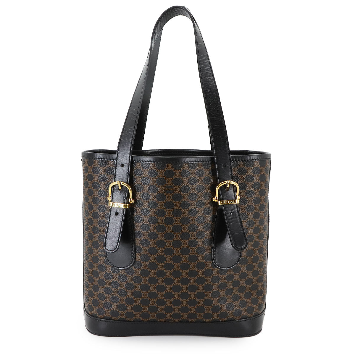 Macadam Tote Bag PVC Leather Black Brown Vintage Purse