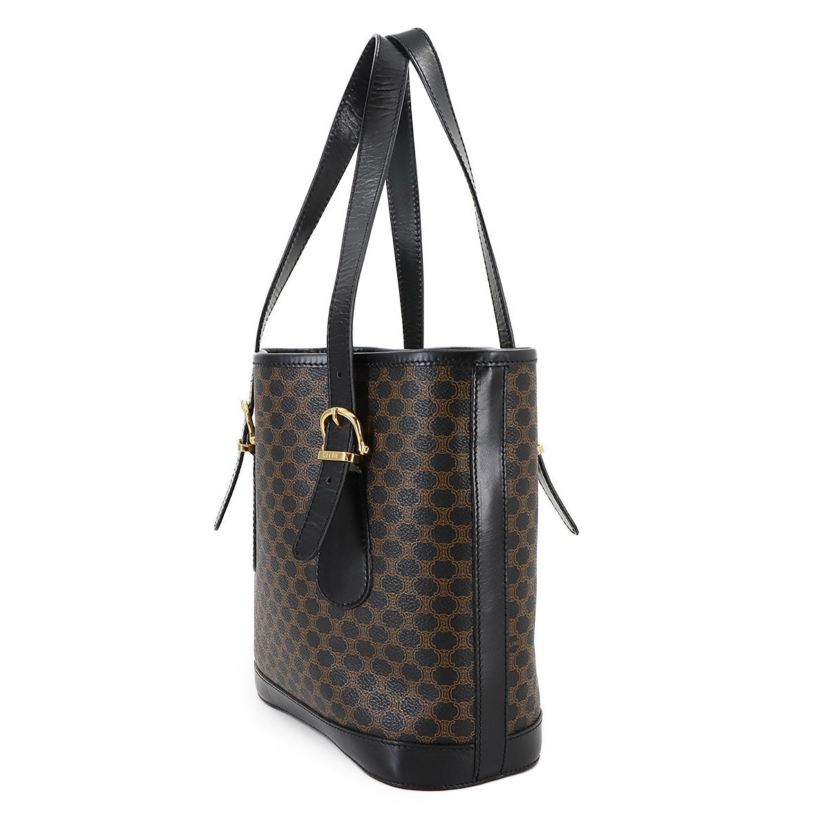 Macadam Tote Bag PVC Leather Black Brown Vintage Purse